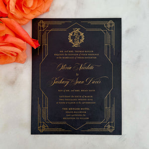 Customized Foil Art Deco Wedding Invitations