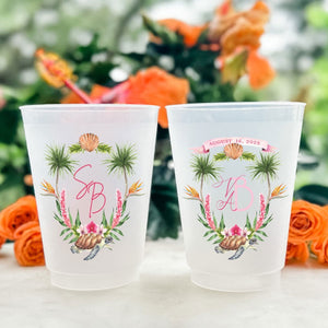 Custom Tropical Turtle Crest Shatterproof Cups