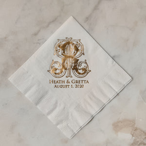 Gold Foil Luncheon 3ply Napkins