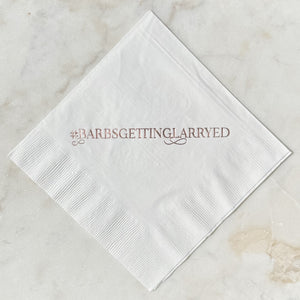 Personalized Hashtag Dinner Size 3ply Napkins