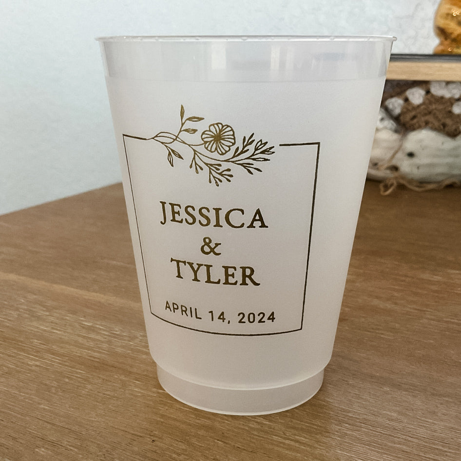 Custom Floral Frost Flex Wedding Cups