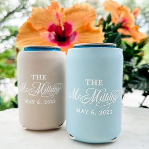 Custom Wedding Day Can Coolers