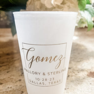 Personalized Wedding Reception Frosted Cups