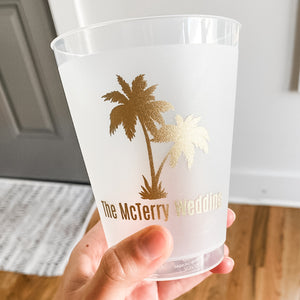 Tropical Palm Tree Wedding Frost Flex Cups