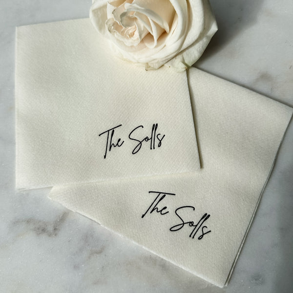 Holland & Sherry The Heirloom offers Serviettes For 8, Griffin” Name Engraved Napkins