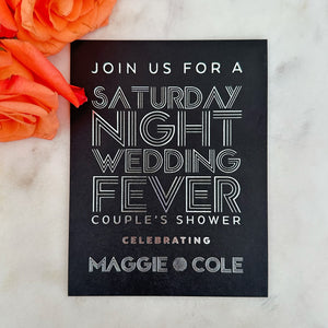 Saturday Night Fever Foil Wedding Shower Invites