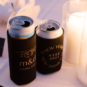 Personalized Black Neoprene Can Coolers