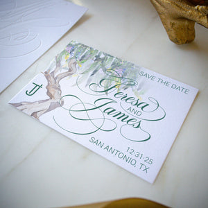 Full Color Tree Save The Date Invitations