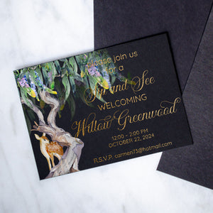 Full Color Sip and See Printed Invitations