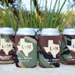 Custom Camo Can and Bottle Coolers