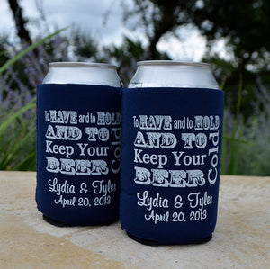 Party Favor "To Have and To Hold" Can Coolers