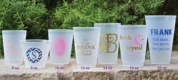 Personalized Frosted Plastic Cups - 20 Ounce Shatterproof Frost