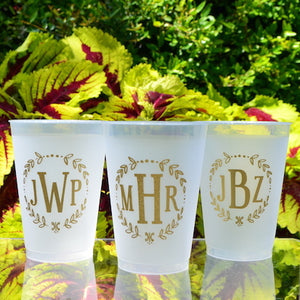 Monogrammed Frost Flex Cups with Border