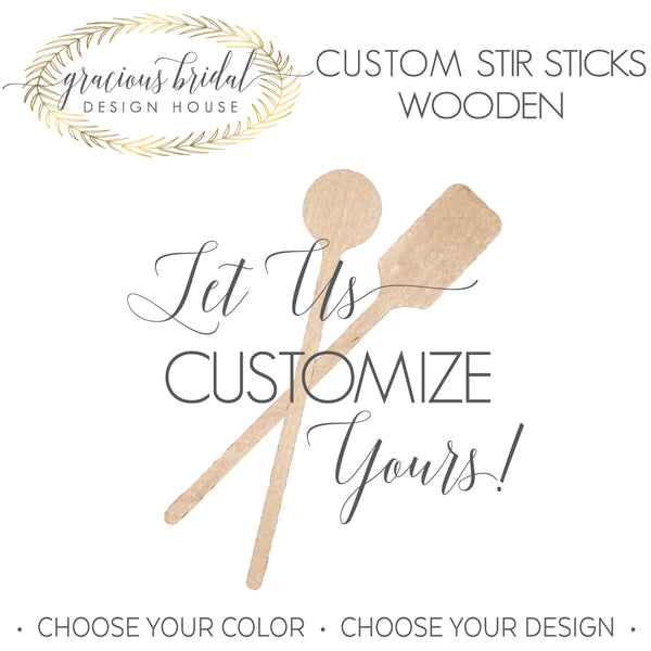 Personalized Antler Wooden Stir Sticks - GB Design House