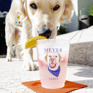 Full Color Watercolor Dog Shatterproof Cups