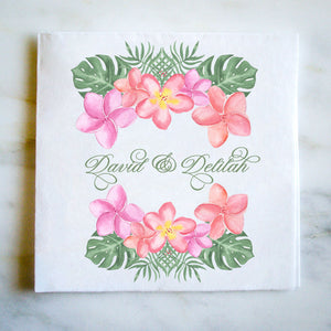 Full Color Tropical Flowers Party Napkins