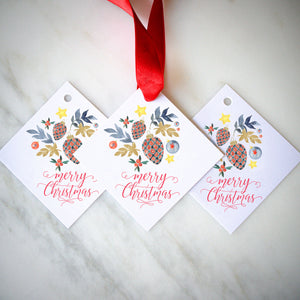 Full Color Merry Christmas Favor Tags