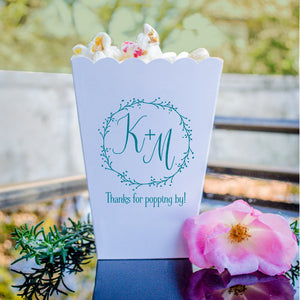 Initialed Wreath Popcorn Boxes