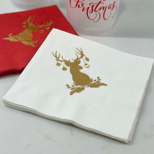 Personalized Christmas Deer Napkins