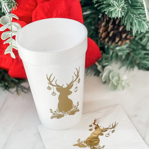 Custom Holiday Deer Foam Party Cups