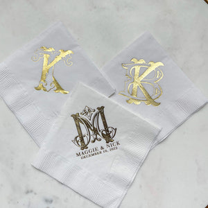 Personalized Foil Duogram 3Ply Party Napkins