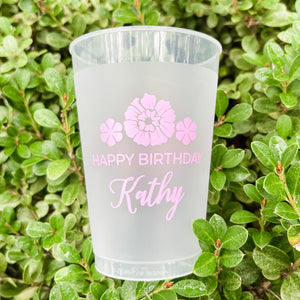 Floral Happy Birthday Shatterproof Party Cups