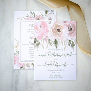 Watercolor Bridal Brunch Save The Date Invites
