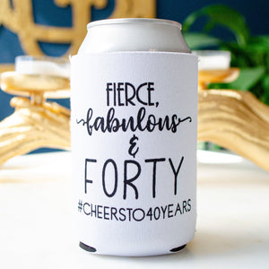 Custom 40th Birthday Can Cooler Party Favors