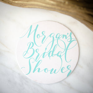 Custom Bridal Shower Drink Coasters