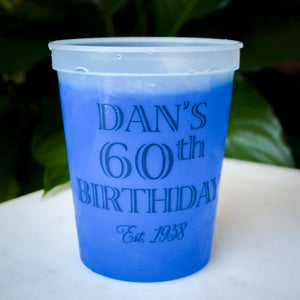 60th Birthday Color Changing Stadium Cups