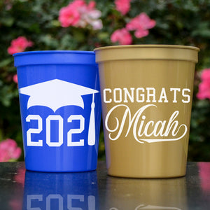 Personalized Graduation Stadium Cups