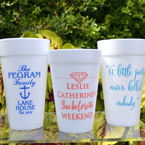 Beach Cup, Beach Cups, Vacation Cups, 20 Ounce Styrofoam Cups, Event Cups,  Beer Cups, Drink Cups, Beach, Personalized Cup, Stryrofoam 