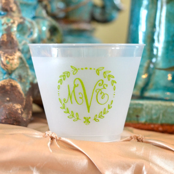 Personalized Heart and Names Shatterproof Wedding Cups - GB Design House