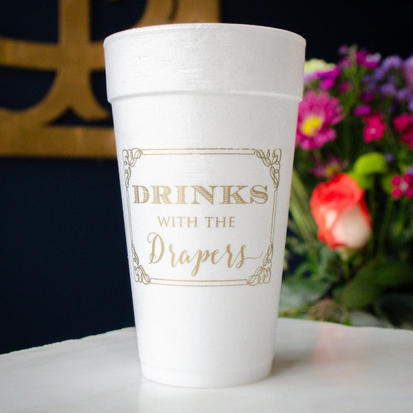 Online Monogram Wedding, Custom Styrofoam Cups, Monogrammed, Foam Cups (02)