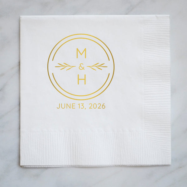 Personalized White 3ply Wedding Napkins Gb Design House