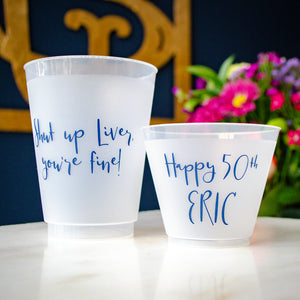 Custom 50th Birthday Frosted Cups Party Favors