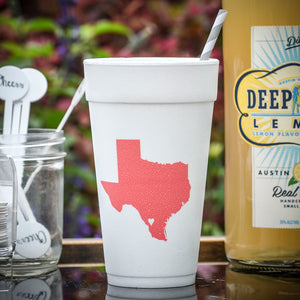 Personalized State And Heart Styrofoam Cups