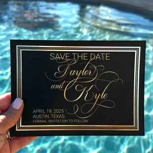 Gold Foil Save The Date Invitations
