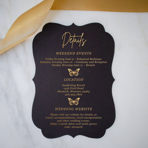 Foil Stamped Butterfly Detail Invitation Card