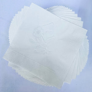 Embossed Flower Initial 3 Ply Napkins