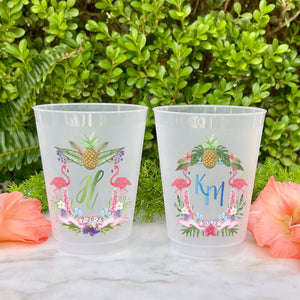 Full Color Pineapple Flamingo Crest Shatterproof Cups