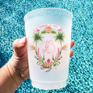Full Color Tropical Turtle Crest Shatterproof Cups