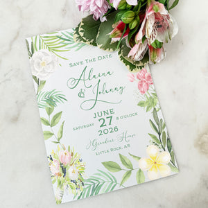 Tropical Full Color Save the Date Card