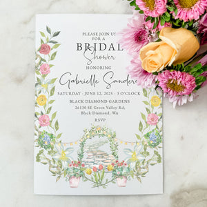 Digital Full Color Floral Bridal Shower Invitations