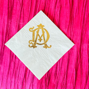Gold Foil Duogram Luncheon 3ply Napkins