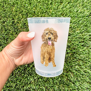 Full Color Custom Goldendoodle Art Frosted Cups