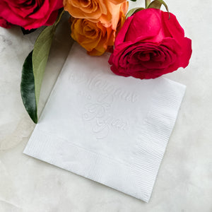 Embossed First Names Wedding Napkins