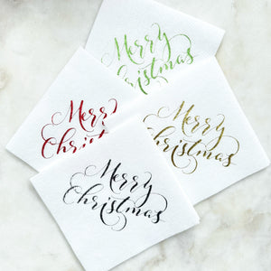 Merry Christmas Linen-Like Napkins