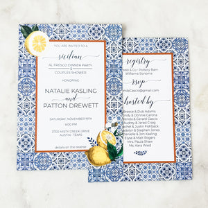 Printed Full Color Couples Shower Invitations