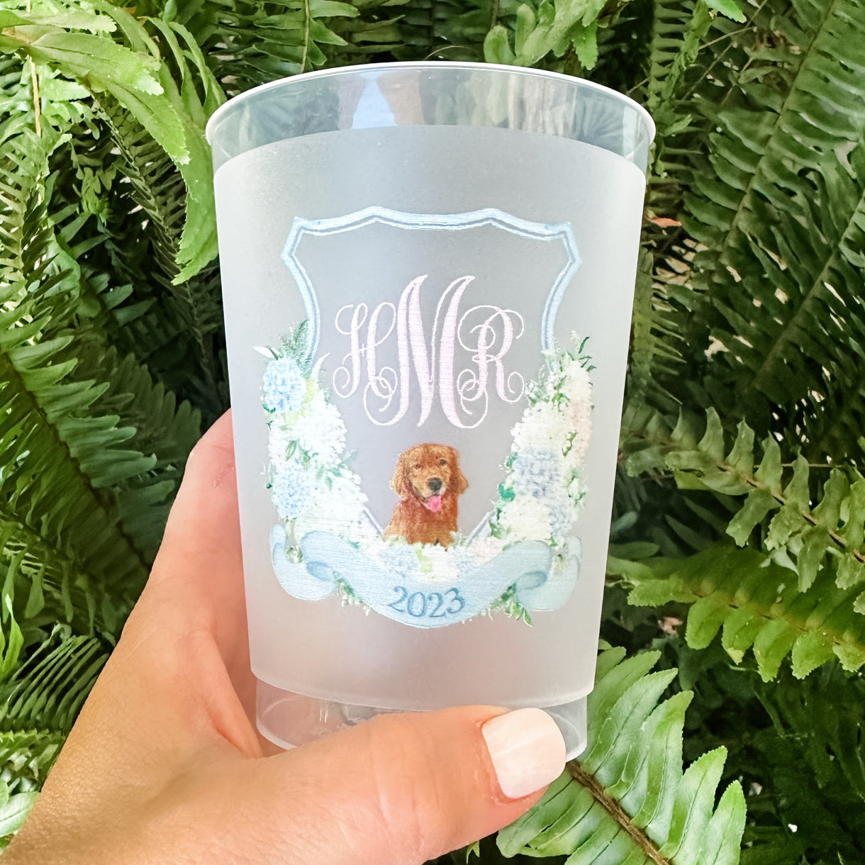 Dog Full Color Monogram Crest Shatterproof Cups - GB Design House